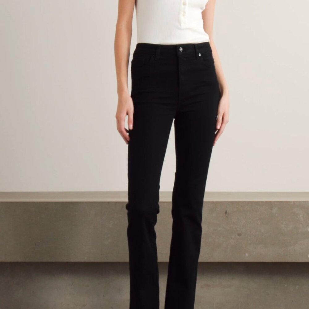 Frame The Reboot Crop High Rise Bootcut Jeans in Levitate (Black) NWT Size 24 - Picture 2 of 4